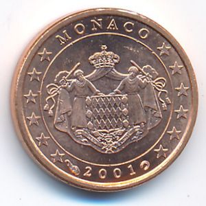 Монако, 1 евроцент (2001 г.)