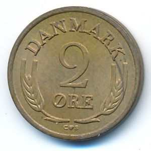 Denmark, 2 ore, 1962
