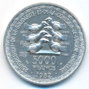 Западная Африка, 5000 франков (1982 г.)