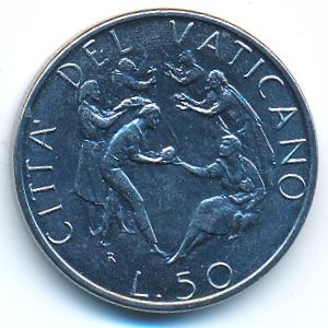Vatican City, 50 lire, 1989