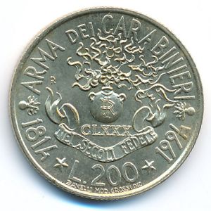 Италия, 200 лир (1994 г.)