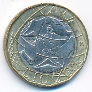 Italy, 1000 lire, 1997