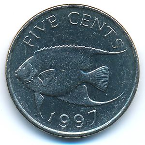 Bermuda Islands, 5 cents, 1997
