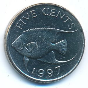 Bermuda Islands, 5 cents, 1997