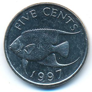Bermuda Islands, 5 cents, 1997