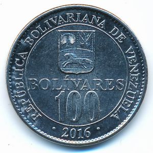 Венесуэла, 100 боливар (2016 г.)