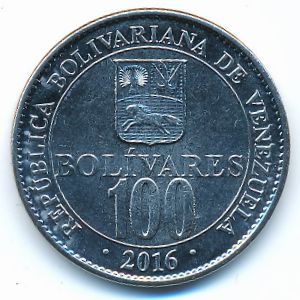 Венесуэла, 100 боливар (2016 г.)