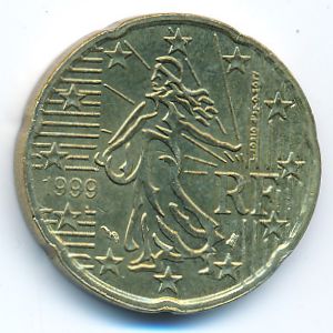 Франция, 20 евроцентов (1999 г.)