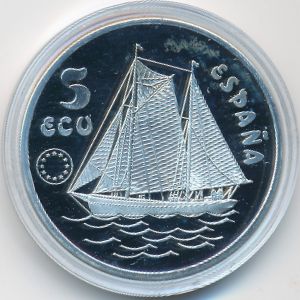 Испания., 5 экю (1993 г.)