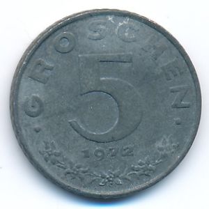 Austria, 5 groschen, 1972