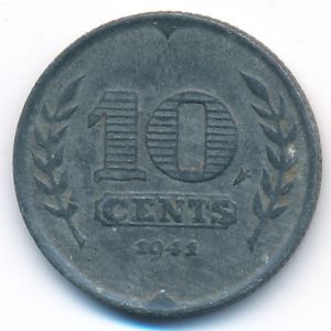 Netherlands, 10 cents, 1941