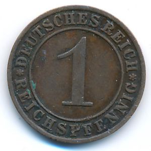 Веймарская республика, 1 рейхспфенниг (1929 г.)