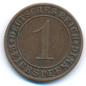 Веймарская республика, 1 рейхспфенниг (1931 г.)