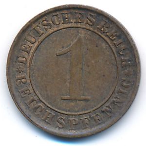 Веймарская республика, 1 рейхспфенниг (1932 г.)