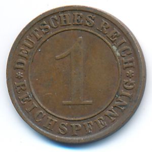 Веймарская республика, 1 рейхспфенниг (1934 г.)