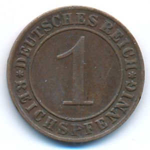 Веймарская республика, 1 рейхспфенниг (1935 г.)
