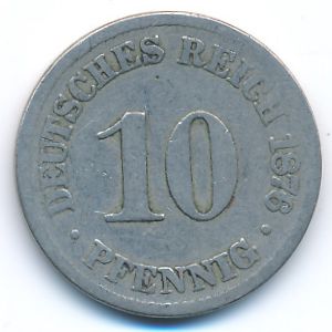 Germany, 10 pfennig, 1876