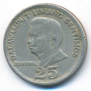 Philippines, 25 centimos, 1972