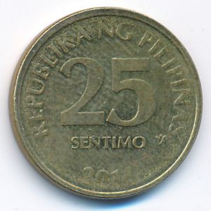 Philippines, 25 centimos, 2014