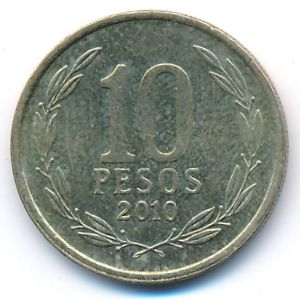 Chile, 10 pesos, 2010