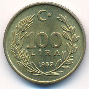 Turkey, 100 lira, 1989