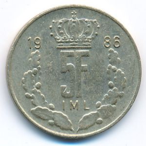 Люксембург, 5 франков (1986 г.)