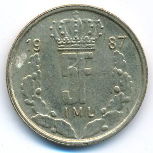 Люксембург, 5 франков (1987 г.)