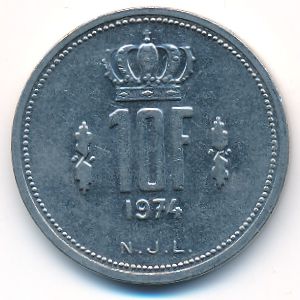 Luxemburg, 10 francs, 1974