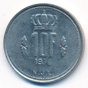 Luxemburg, 10 francs, 1976