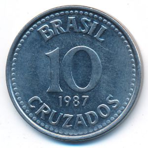 Бразилия, 10 крузадо (1987 г.)