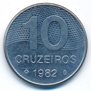 Бразилия, 10 крузейро (1982 г.)