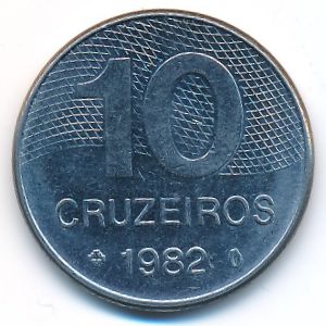 Brazil, 10 cruzeiros, 1982