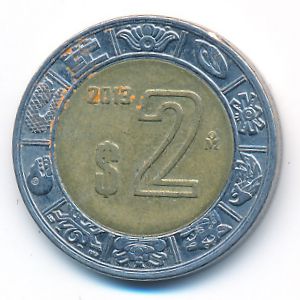 Мексика, 2 песо (2013 г.)