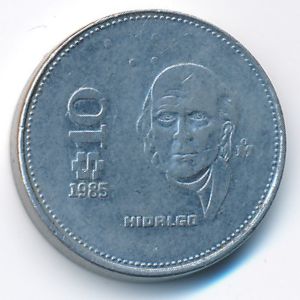 Mexico, 10 pesos, 1985