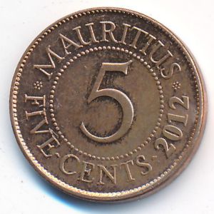 Маврикий, 5 центов (2012 г.)
