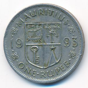 Mauritius, 1 rupee, 1993