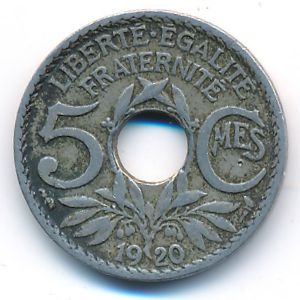 Франция, 5 сентим (1920 г.)
