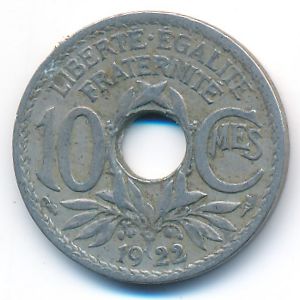 France, 10 centimes, 1922