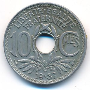 France, 10 centimes, 1937
