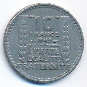 Франция, 10 франков (1949 г.)