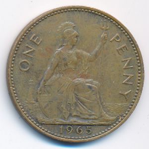 Великобритания, 1 пенни (1965 г.)