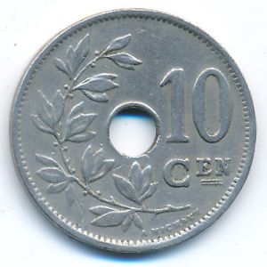 Belgium, 10 centimes, 1922