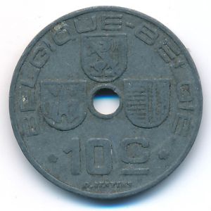 Belgium, 10 centimes, 1942