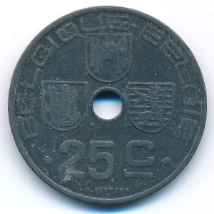 Belgium, 25 centimes, 1942