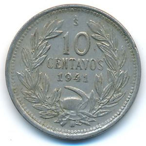 Чили, 10 сентаво (1941 г.)