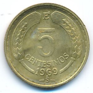 Chile, 5 centesimos, 1969
