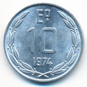Chile, 10 escudos, 1974