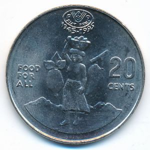 Соломоновы острова, 20 центов (1995 г.)