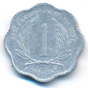 Восточные Карибы, 1 цент (1997 г.)
