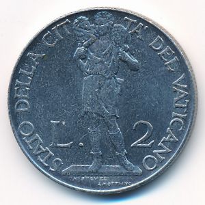 Vatican City, 2 lire, 1941